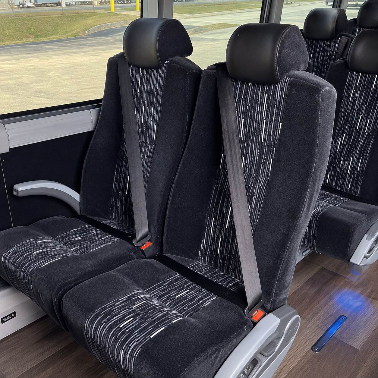 mobile charter bus rental interior