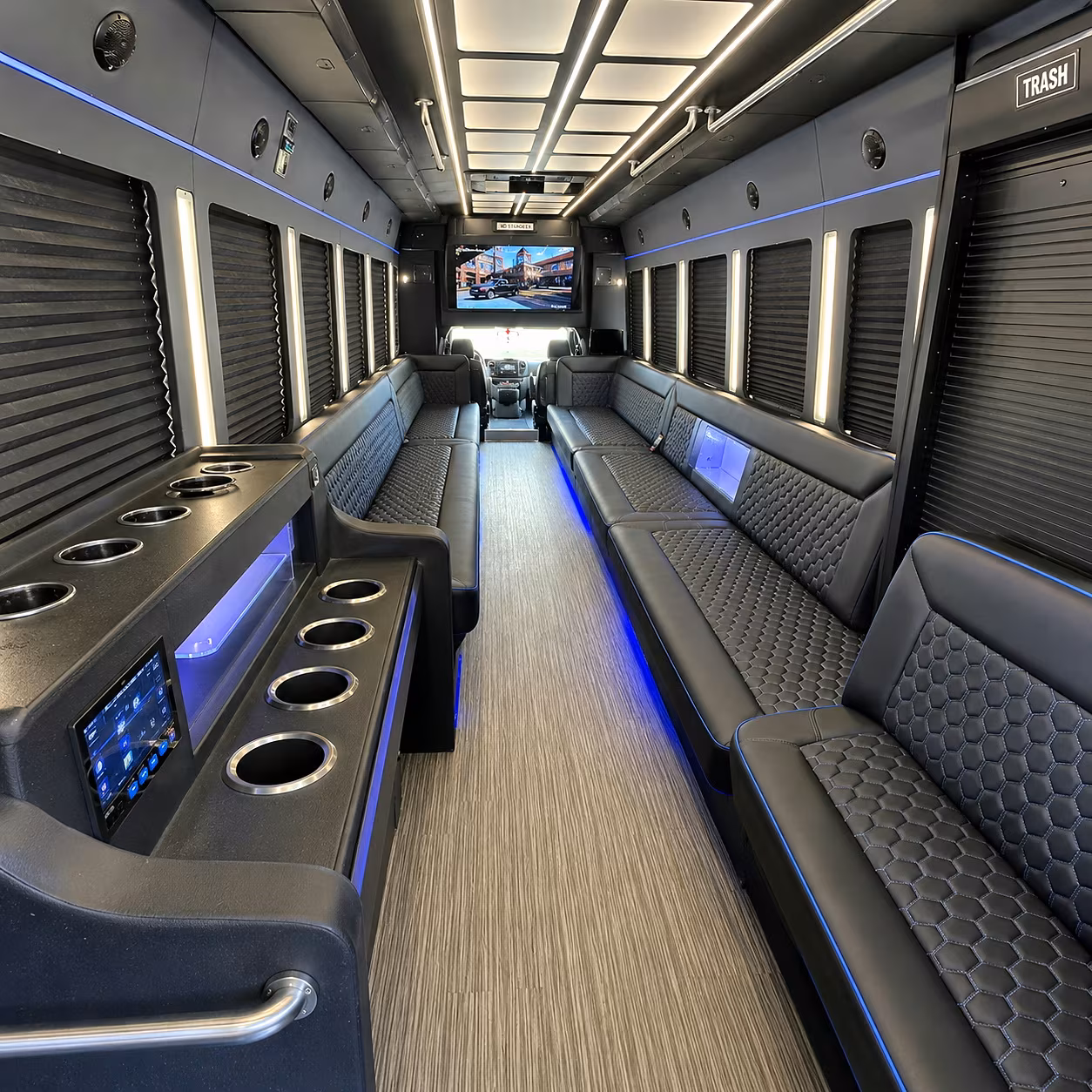 mobile party bus rental interior